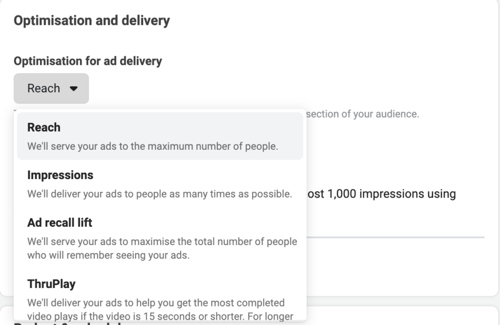 Facebook Ads Reach Campaign Ad Delivery Optimization ADSRUNNER